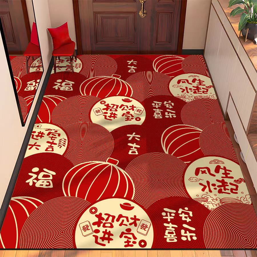 硅藻泥竖版入户门垫家用喜庆玄关吸水防滑耐磨地垫地毯