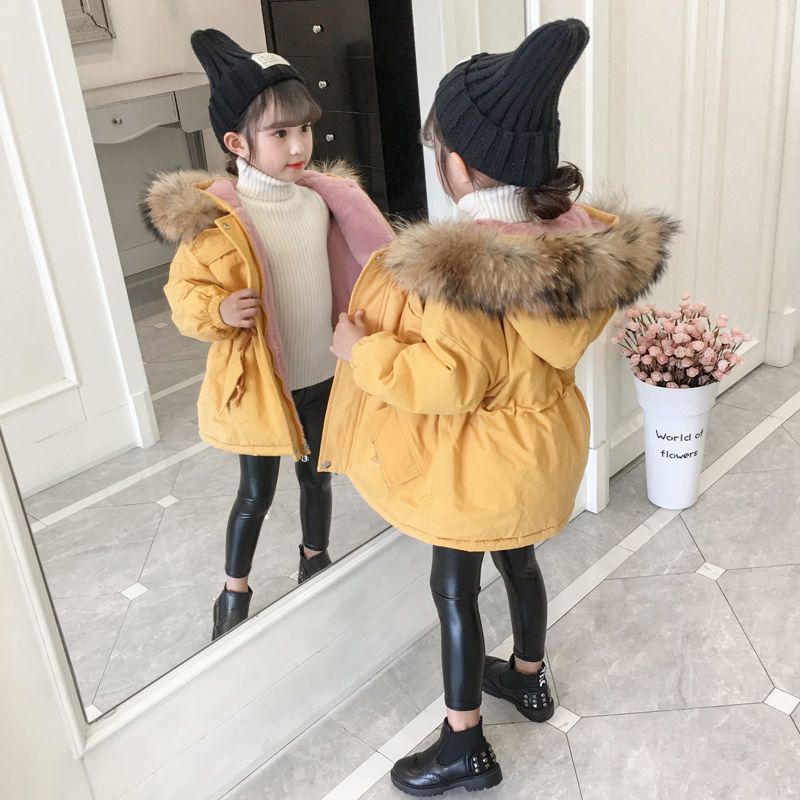 2023新款女童棉衣秋冬装宝宝加加厚棉服儿童派克服洋气外套棉袄