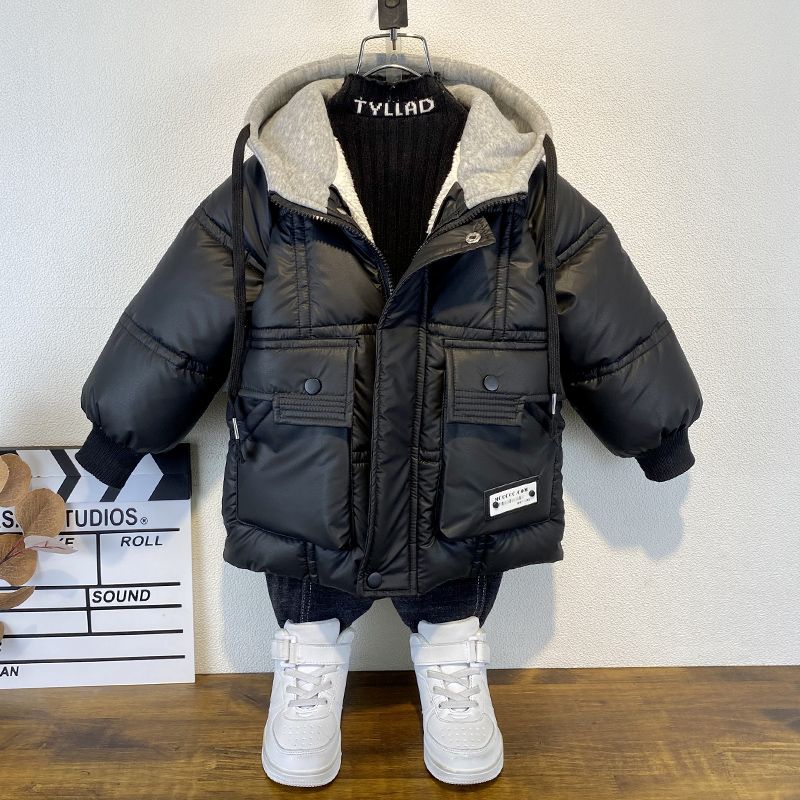 男童冬季加棉衣2023新款儿童加厚羽棉服外套潮宝宝中长款棉袄