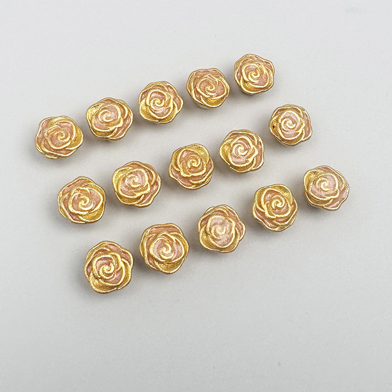 DIY饰品铜配件玫瑰花手工吊坠项链手工制作手链隔珠钥匙扣挂件