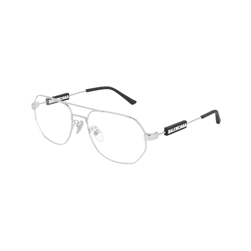 Balenciaga/巴黎世家眼镜框飞行员双梁金属近视光学眼镜架BB0117O