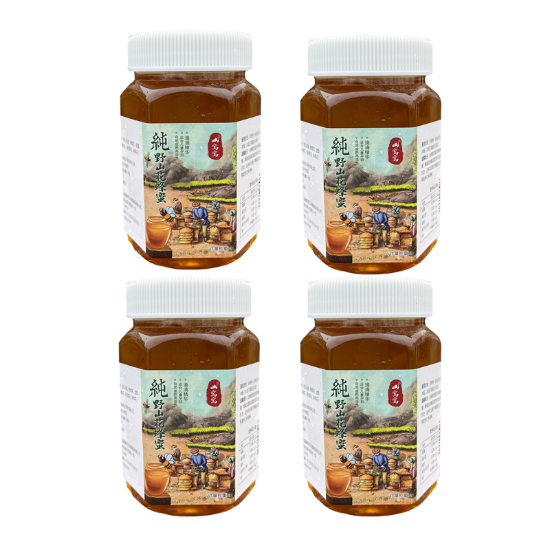 农家自产成熟野山花蜂蜜百花蜂蜜食用液态秋季500g*4瓶