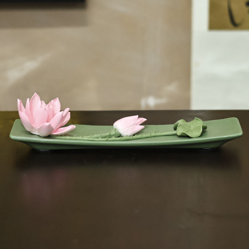 【本朴造物】好运莲莲浅茶道茶具（本0209）长26cm宽6cm