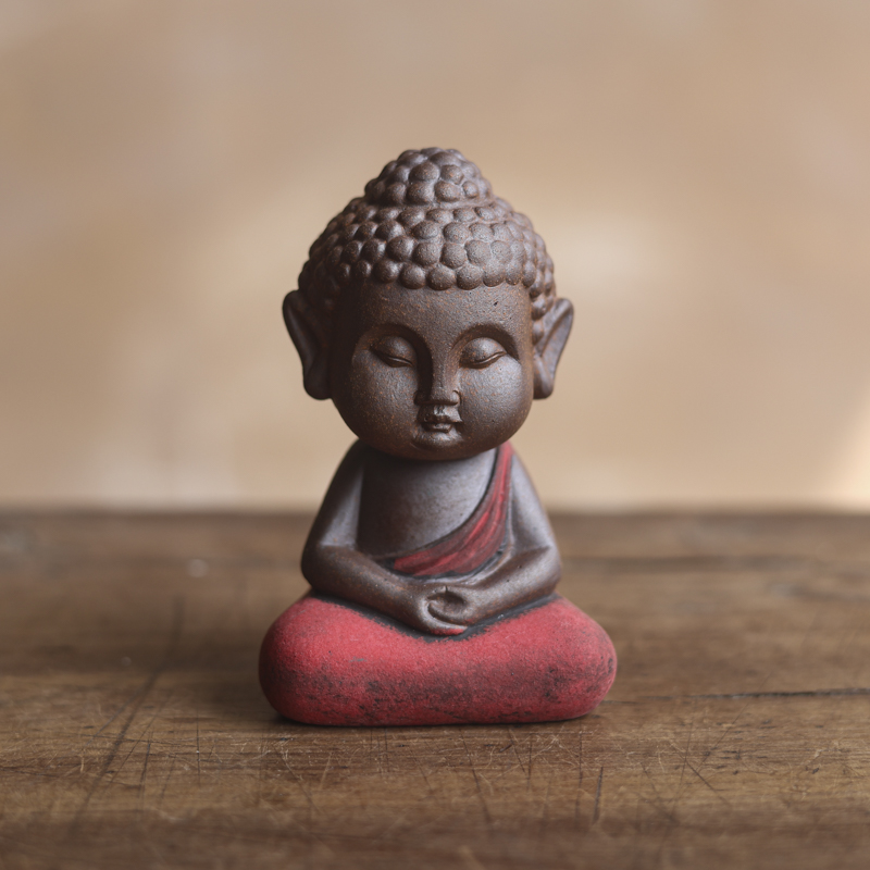 【本朴造物】红衣静心小如来家室用茶宠摆件（Q2049）