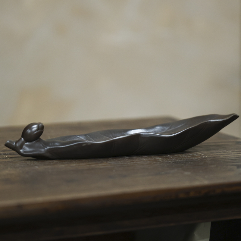【本朴造物】长条荷叶香插（本0145）长25.5cm直径5.5cm