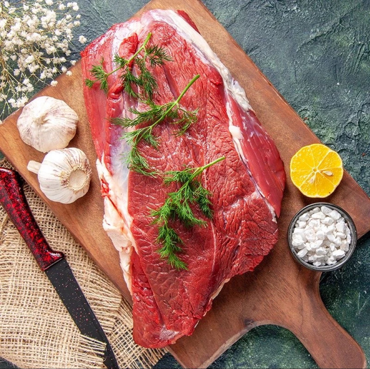 B【拍3斤发5斤】新鲜原切鲁西小黄牛腿肉冷链包邮/5斤真空下单