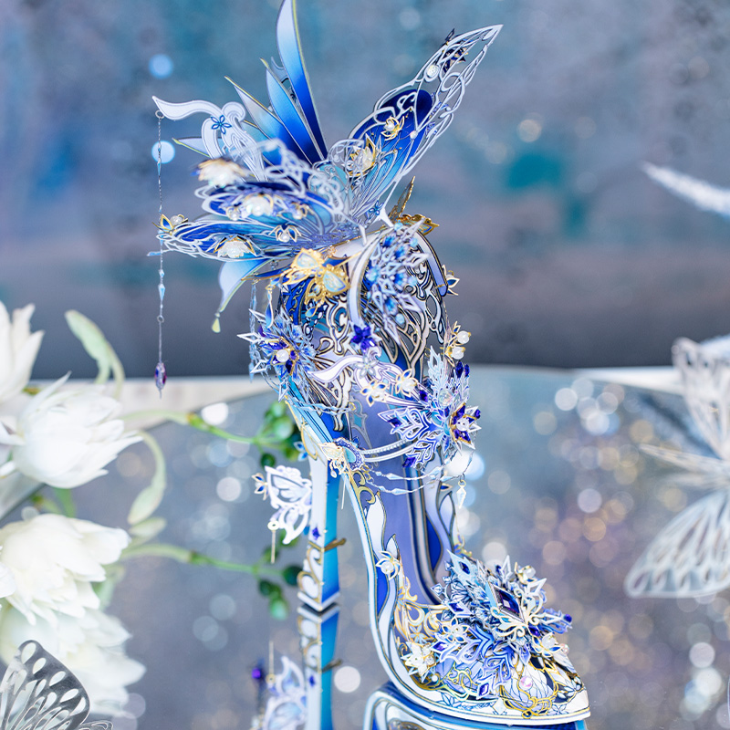 艺模雪之恋情人节水晶鞋立体金属拼装模型圣诞摆件送女友DIY礼物