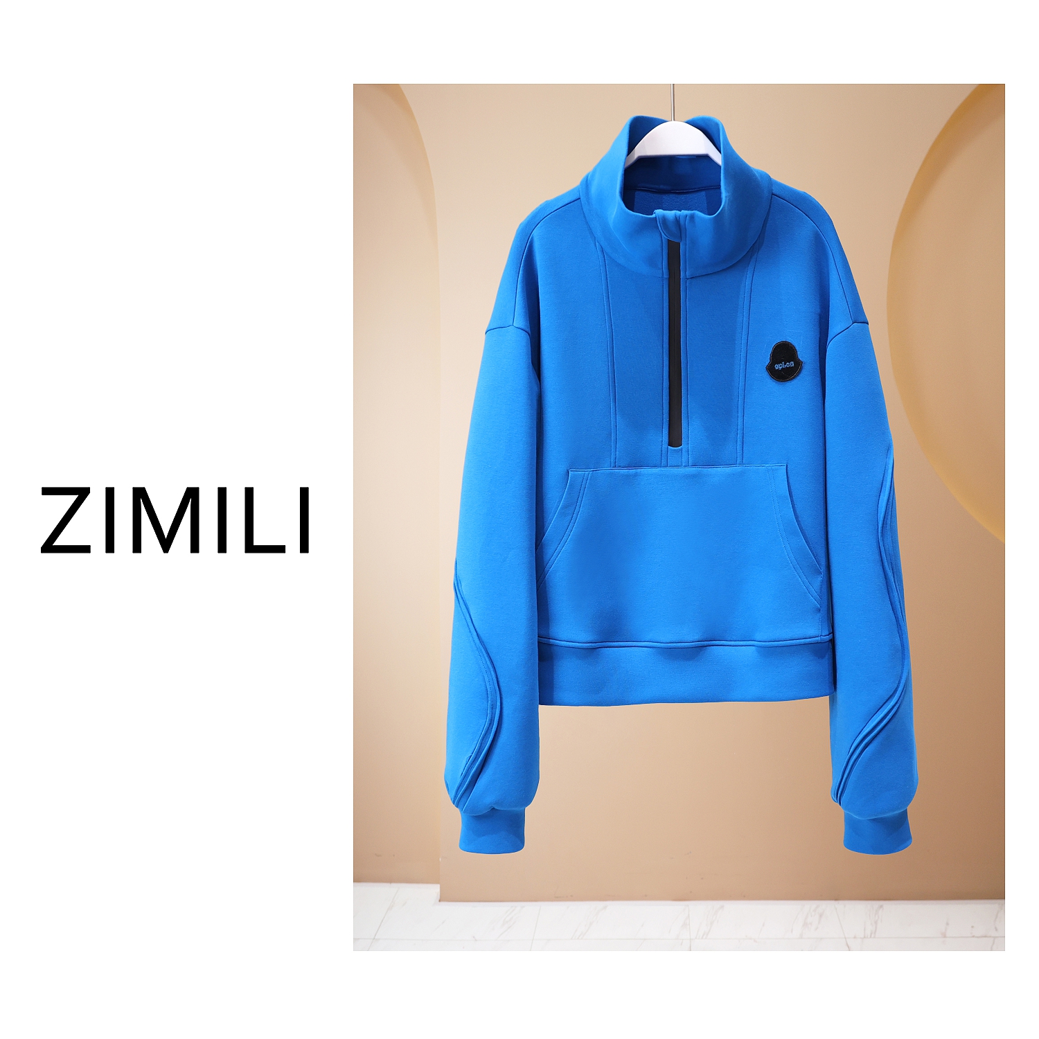 【LIANG哥女装】2025设计款欧版卡布里兰立领小众半拉链卫衣/5253