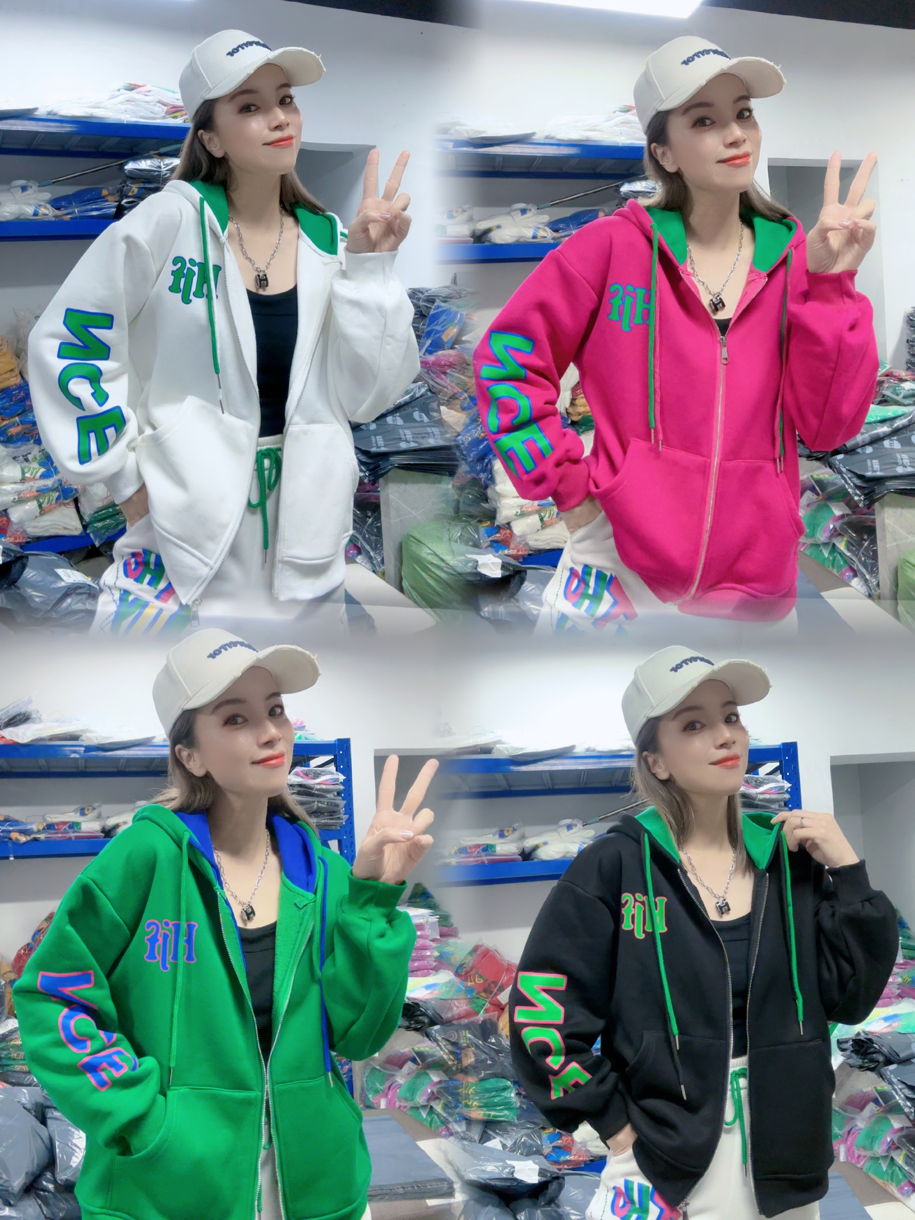 《韩家枫》2023冬季新款901#加绒连帽开衫外套百搭慵懒风卫衣女