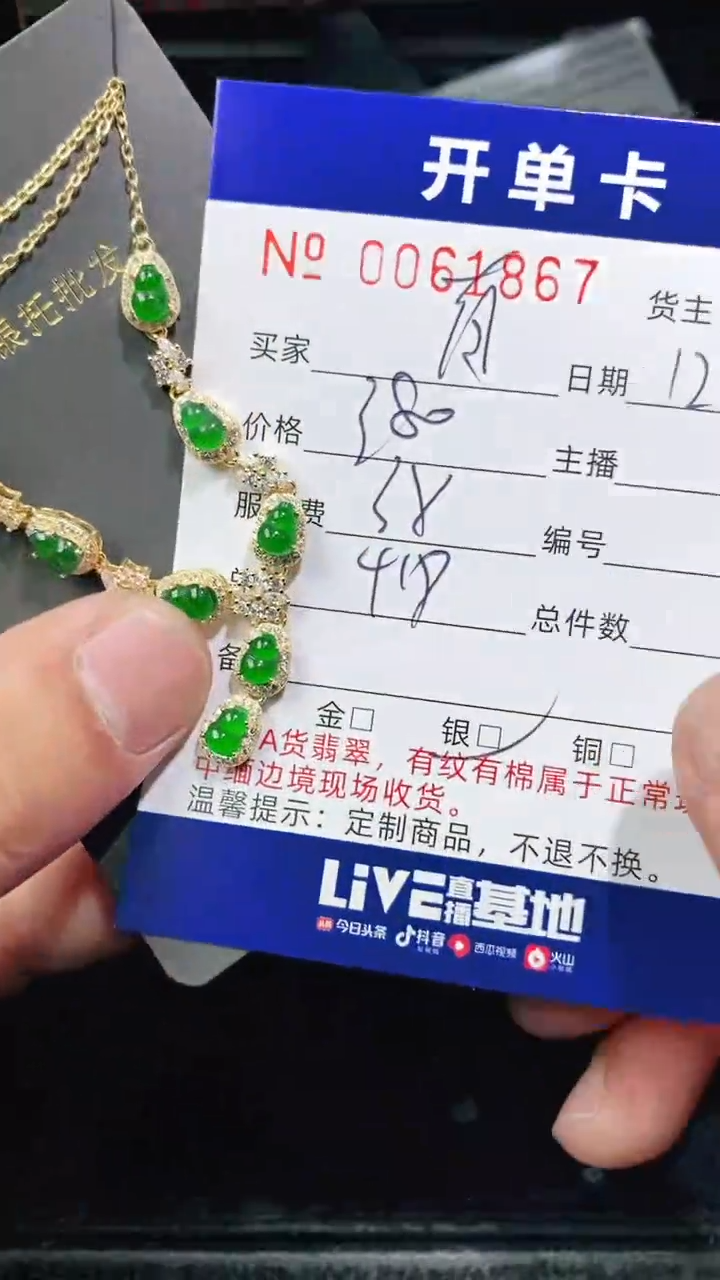 【闪购商品】翡翠项链银S925镶嵌1867