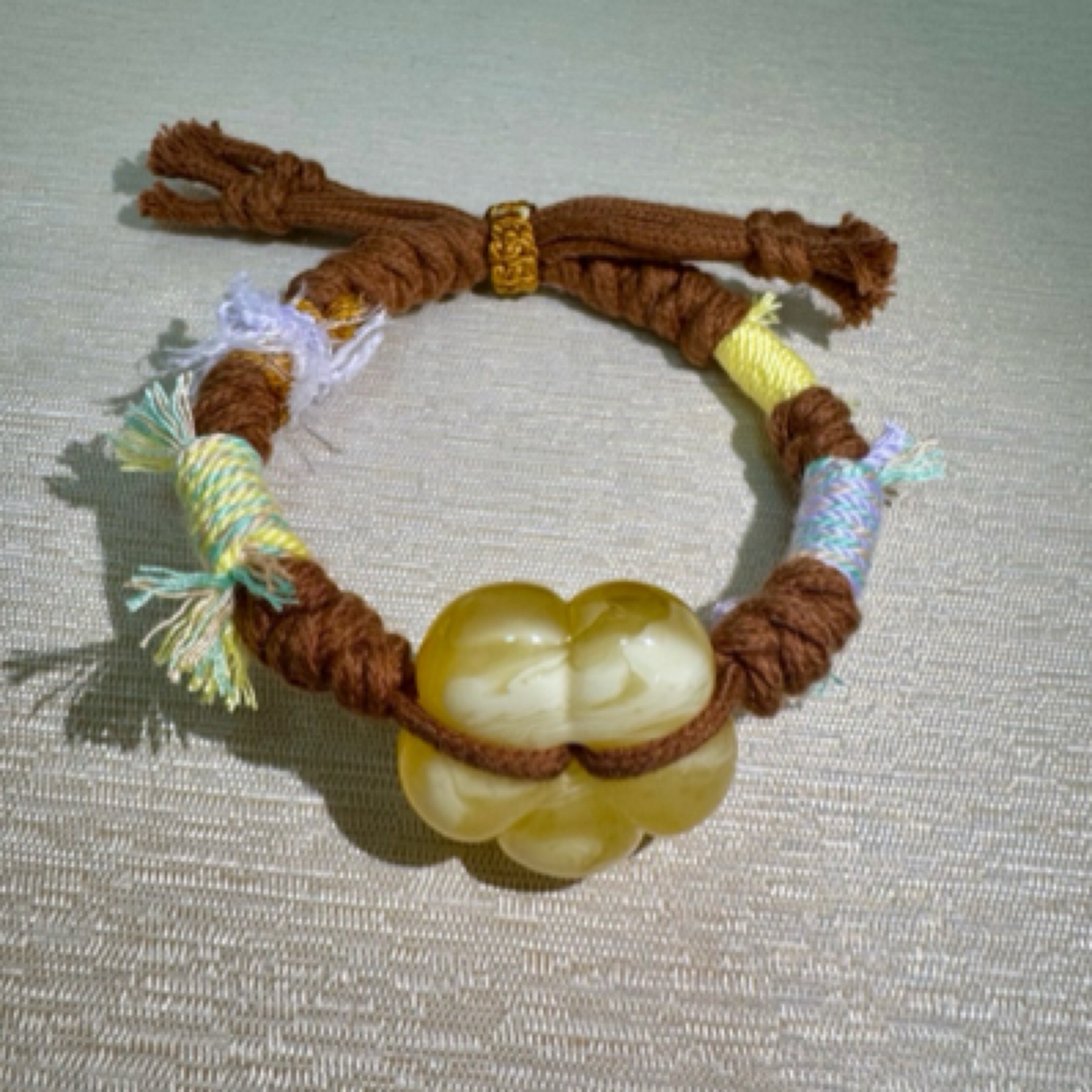 【扬名珠宝】蜜蜡五瓣花手作编绳