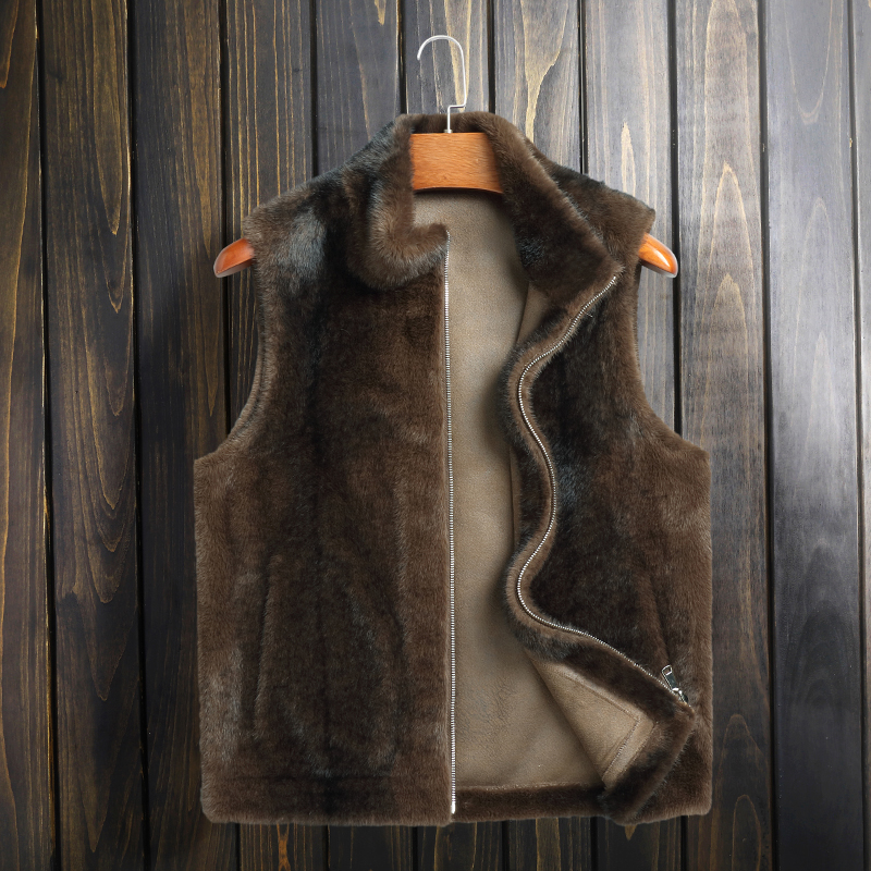 【源头工厂】b【双面穿】海宁男士马甲夹克外套保暖时尚立领休闲百搭.