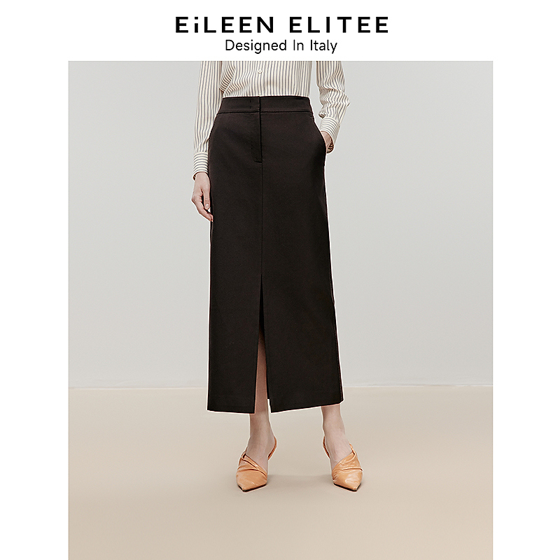 朗姿欧洲EiLEEN ELITEE年冬季新款长款时尚前开叉西服欧若风