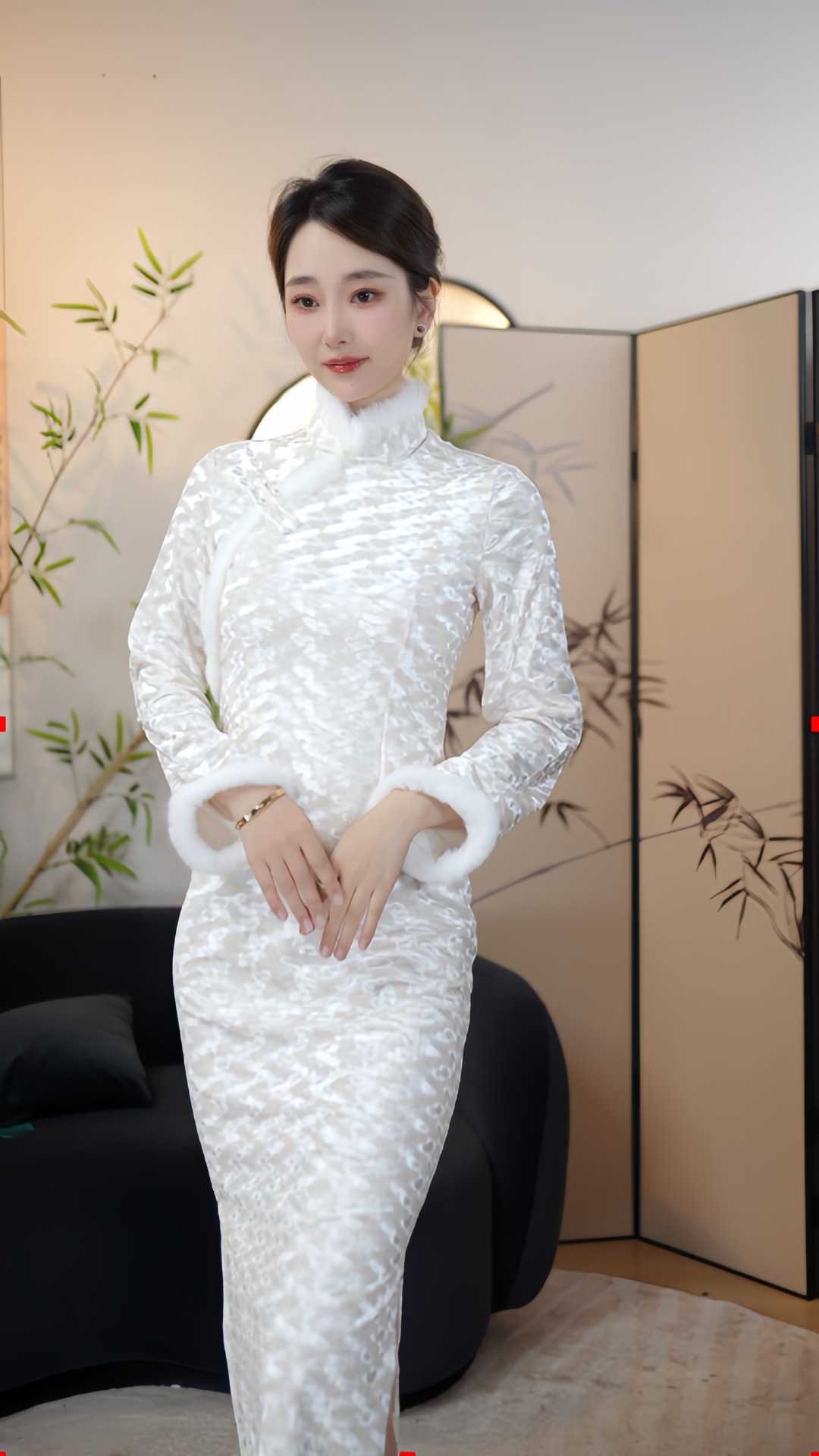 叁水旗袍 《白玉映沙》设计师新款国风气质款旗袍