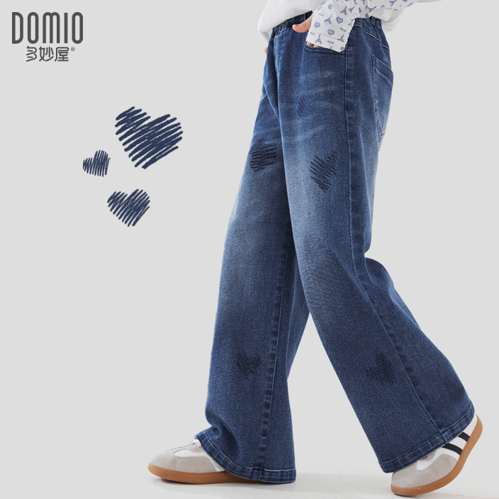 女童牛仔裤2025春秋季儿童裤子中大童时尚休闲裤冬季加绒洋气童装