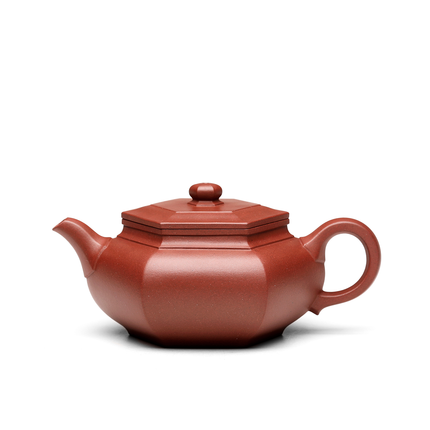 【诺凡紫砂】大彬六方260cc 黄龙山老料红皮龙 精工半手中式纯手工