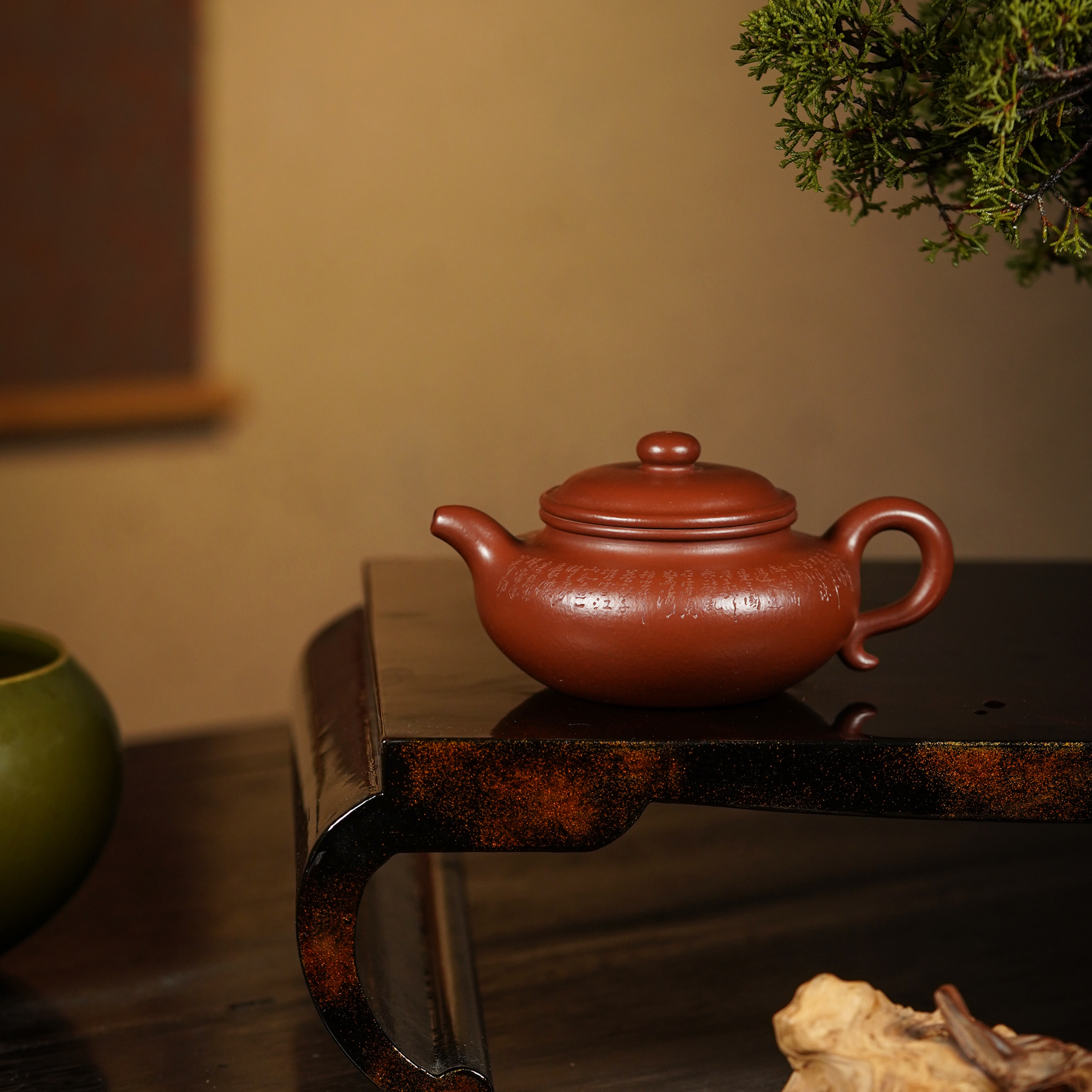 大亨仿古壶三十目紫朱泥-280cc 田玲-全手工制-山乐人刻