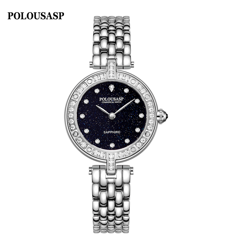 保罗星空系列女士轻奢腕表超薄简约休闲百搭进口机芯石英手表