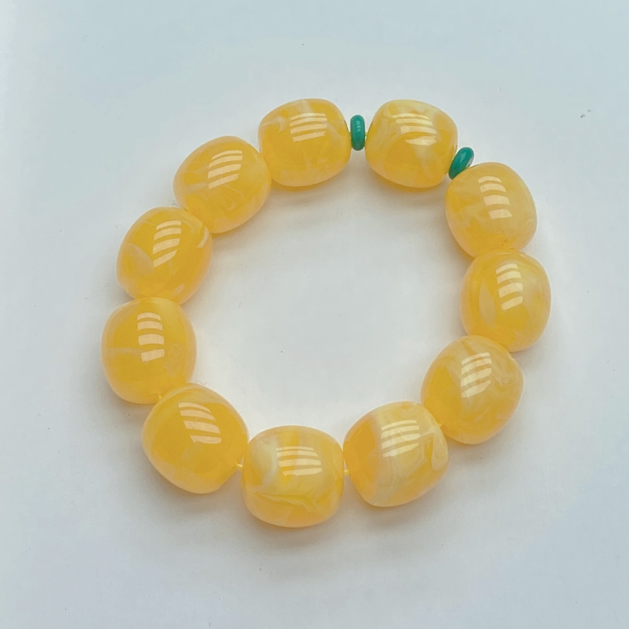 非金属手链 【静静】原创黄色大颗粒枣珠手链