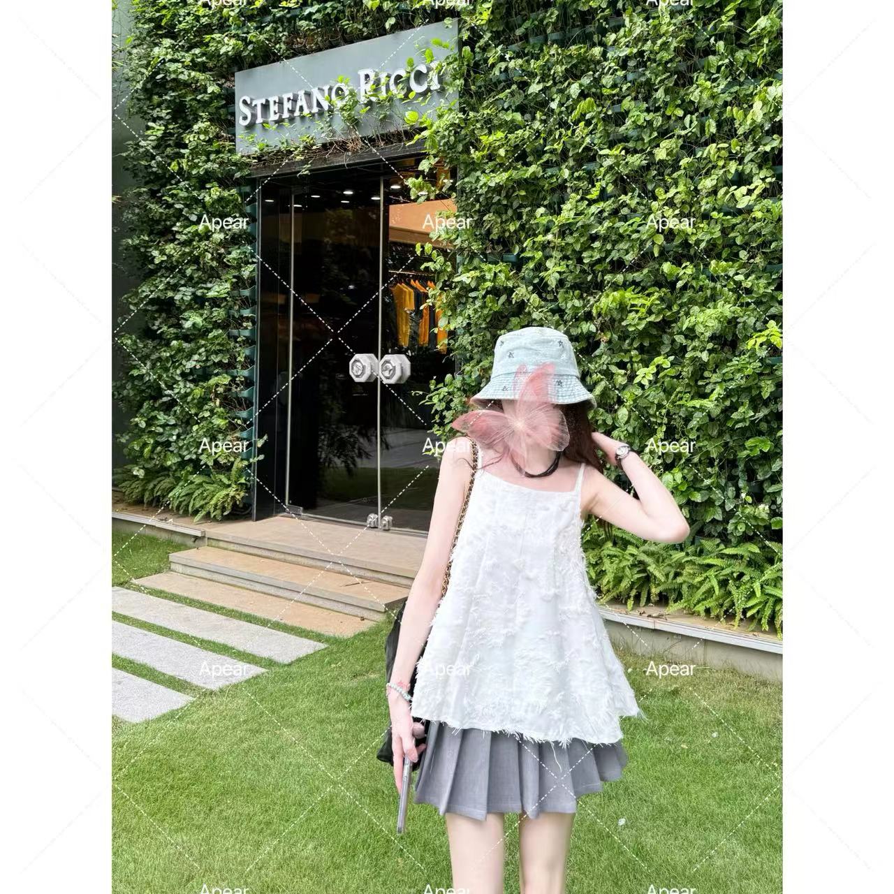 Apear♥千鹤列车~西装百褶高腰显瘦蓬蓬裙小个子防走光a字短裙裤