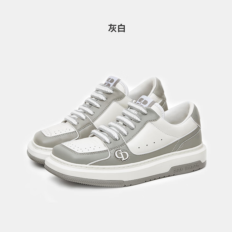 斜方头时尚个性低帮绑带休闲板鞋小白鞋AX12227