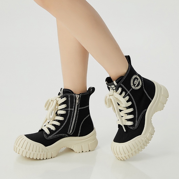 时尚轮胎底内侧拉链帆布鞋AX12251