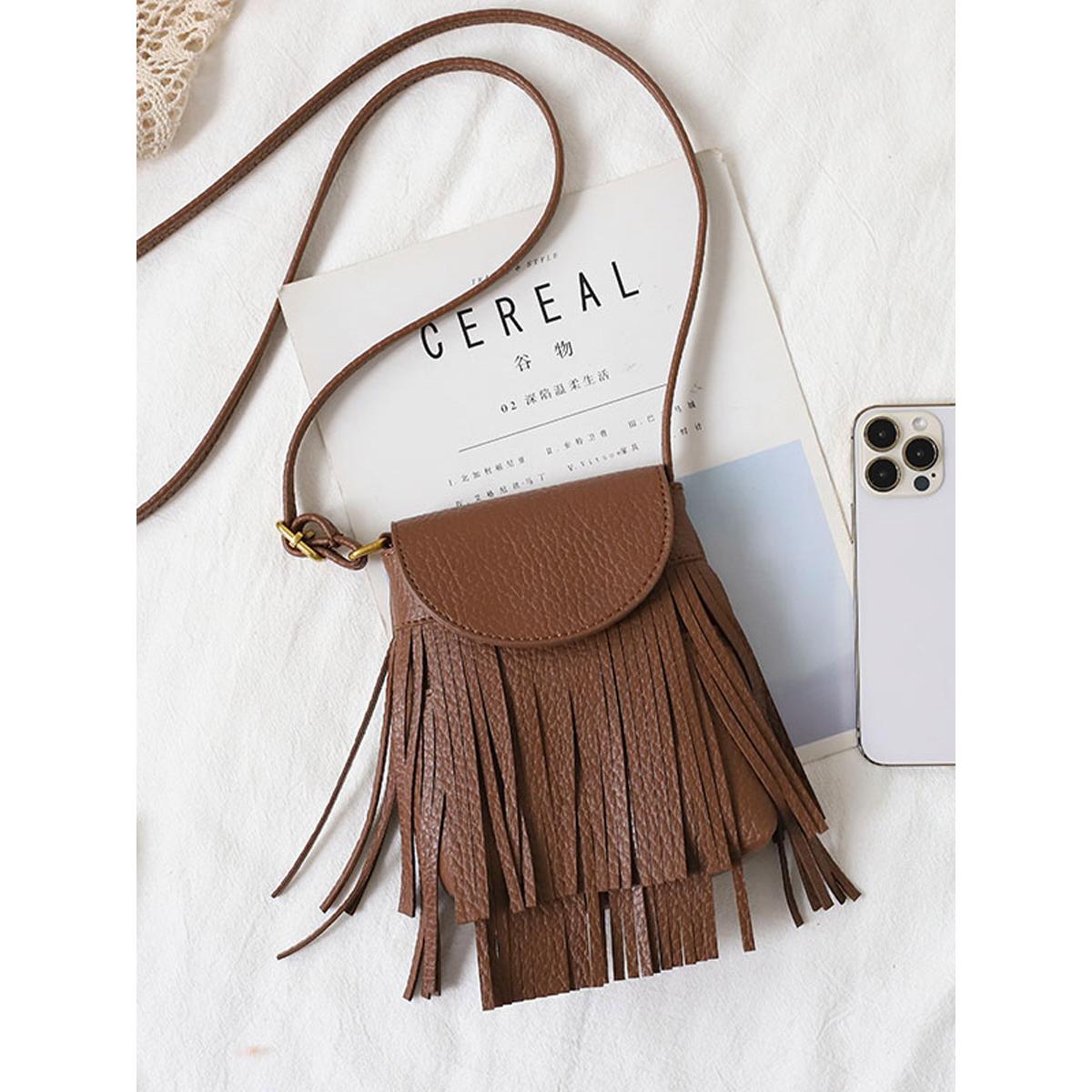 流苏精致小包包2025新款迷你散步百搭手机包女款夏天专用斜挎包