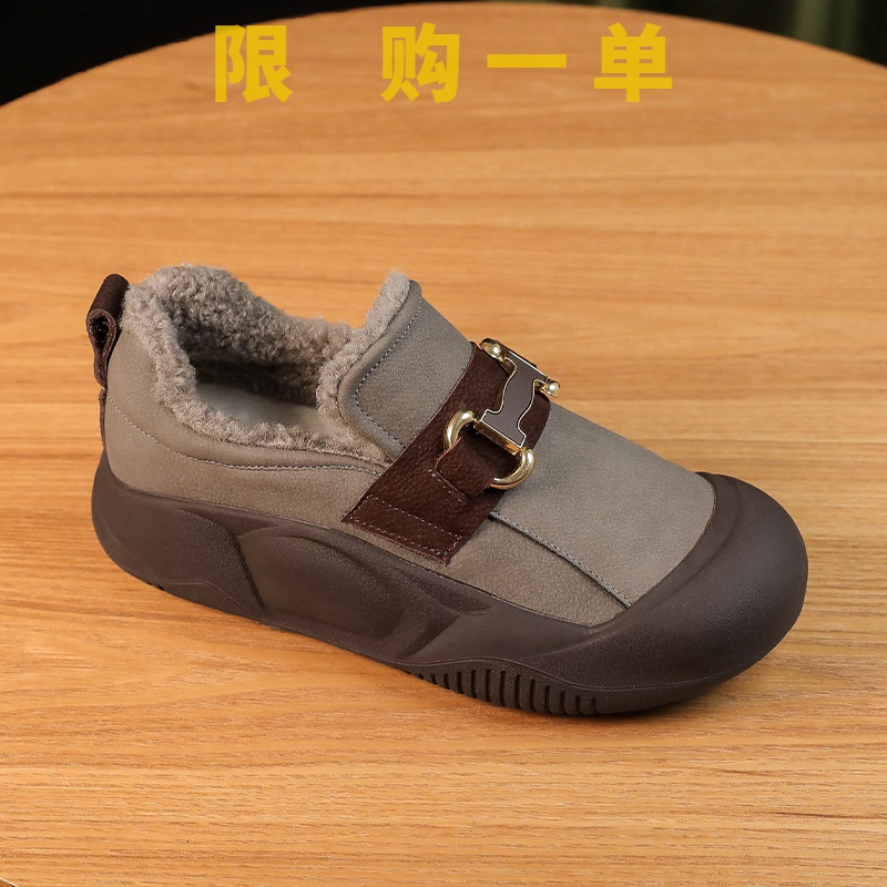 红蜻蜓牌2023防滑拼色冬季新款轻便软底百搭加绒女鞋增高4cm爆gh