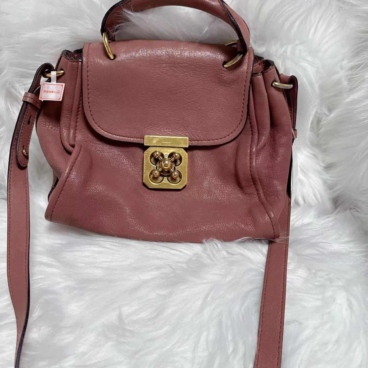 95新 Chloe/蔻依 蔻依 百搭款砖红色单肩包