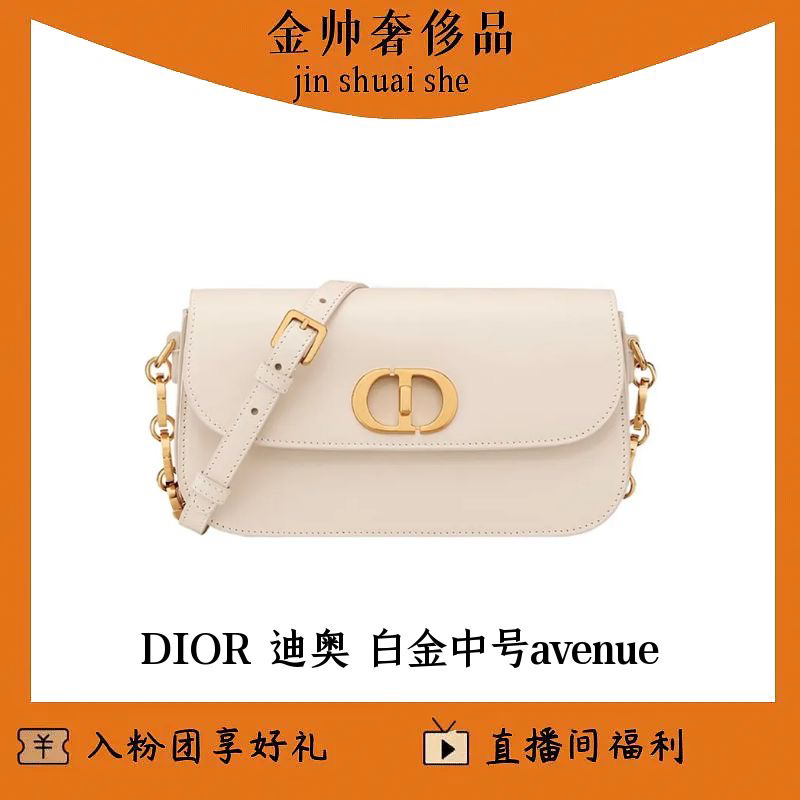 99新 DIOR/迪奥 99新 DIOR/迪奥 白金/中号avenue/单肩包/B3645