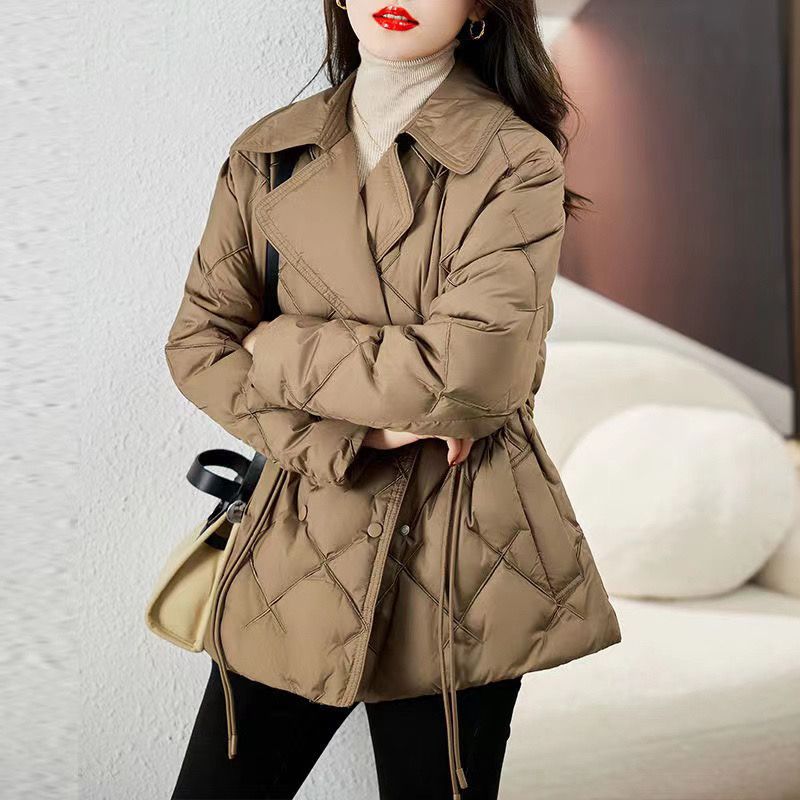 西装领轻薄棉服女短款修身冬季2023年新款爆款小个子时尚保暖棉衣