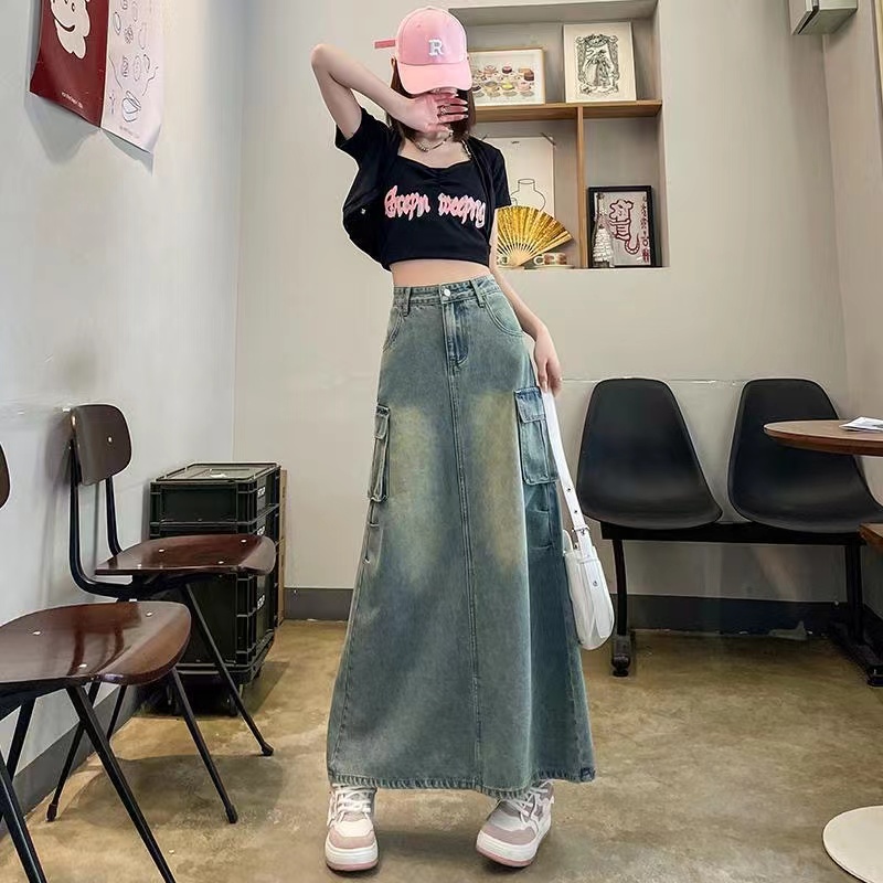 【小槿家】五 高腰牛仔半身裙显瘦裙子