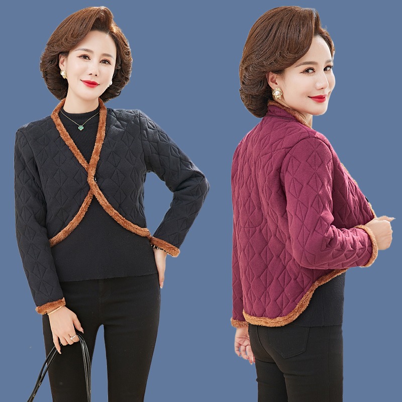 中老年女秋冬长袖护胳膊护腰护背披肩外套妈妈保暖加绒护肩膀坎肩