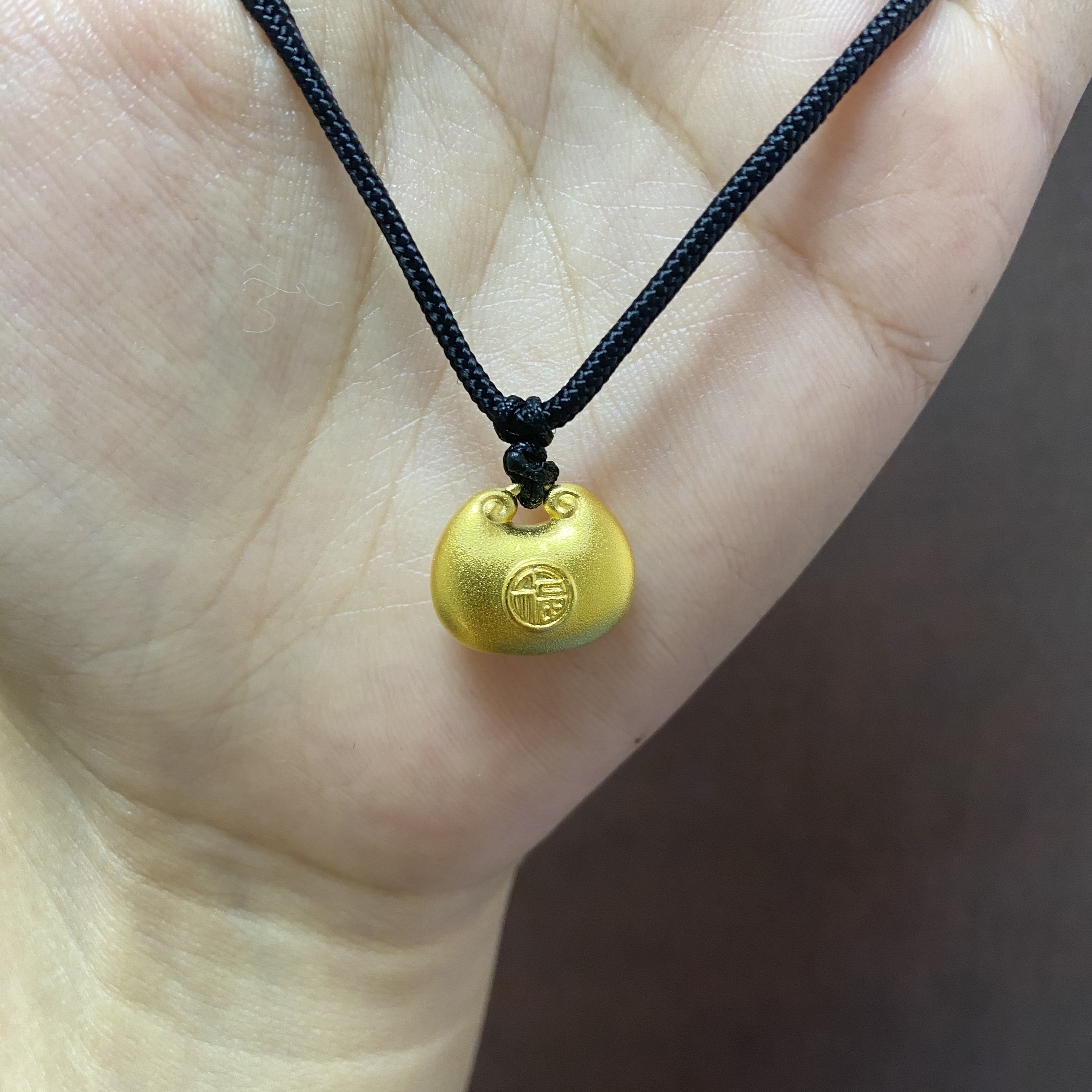 吊坠足银 小胖福实心锁包女编绳福字吊坠平安锁小坨坨项坠