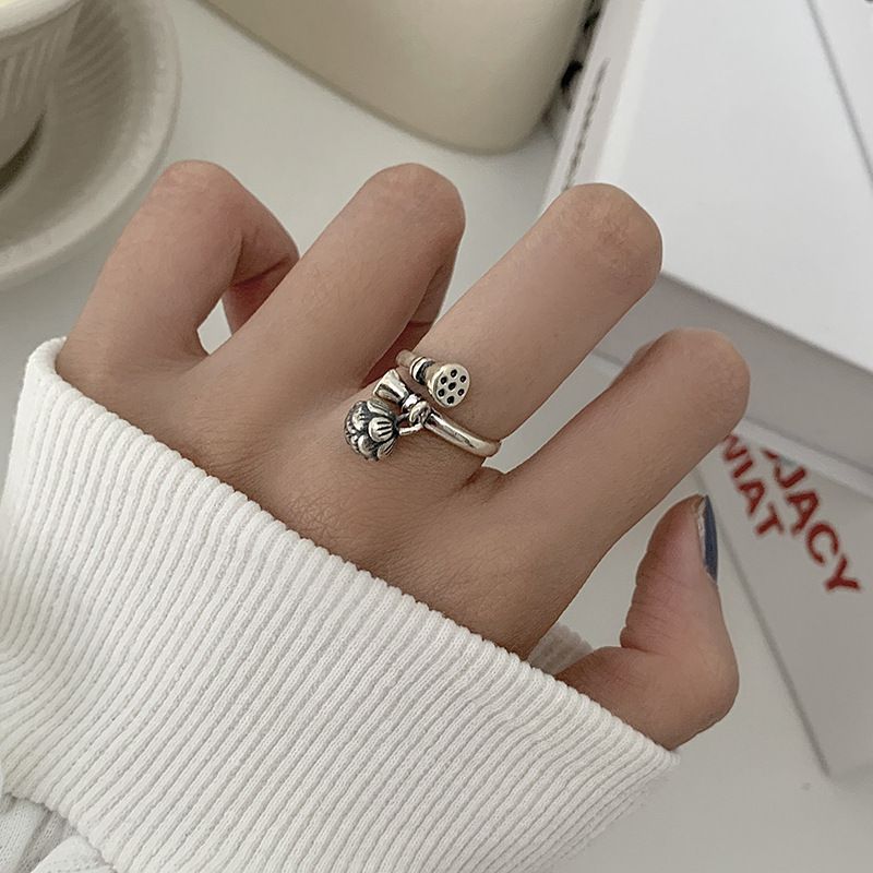 铜合金戒指 复古开口（莲藕）戒指个性ins食指指环网红轻奢设计感