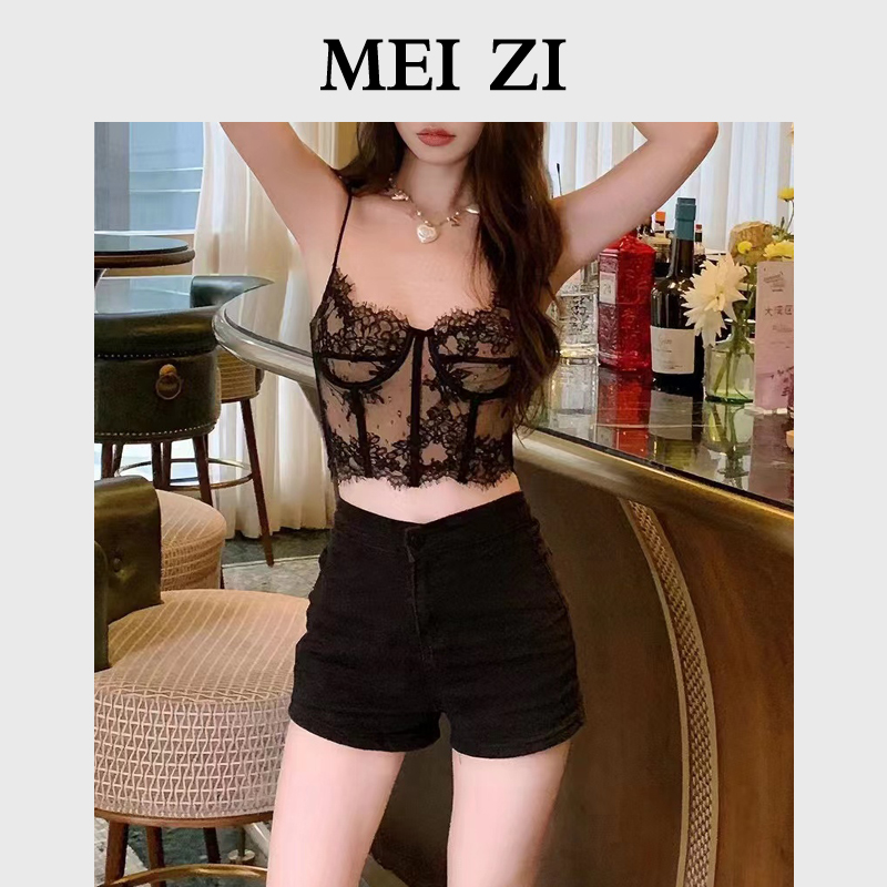 MEIZI【sexy】经典蕾丝性感女人味吊带背心打底女神巨百搭显瘦