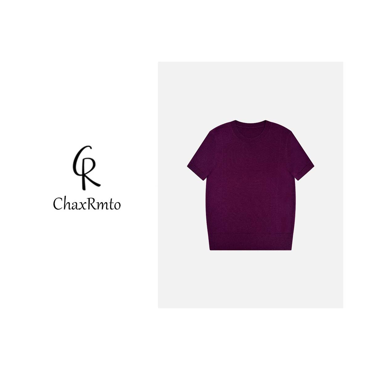 ChaxRmto 时尚休闲百搭气质春夏款圆领套头宽松短袖T恤 SC1A0211