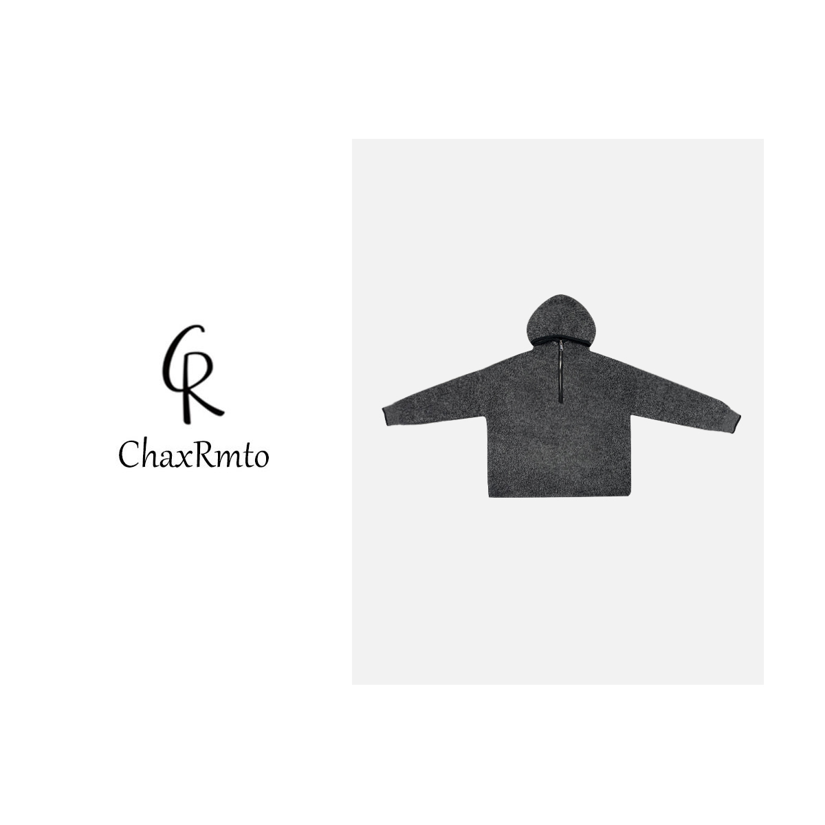 ChaxRmto 24秋冬绵羊毛纯色上衣连帽半拉链长袖卫衣 斯斯SC1D3297