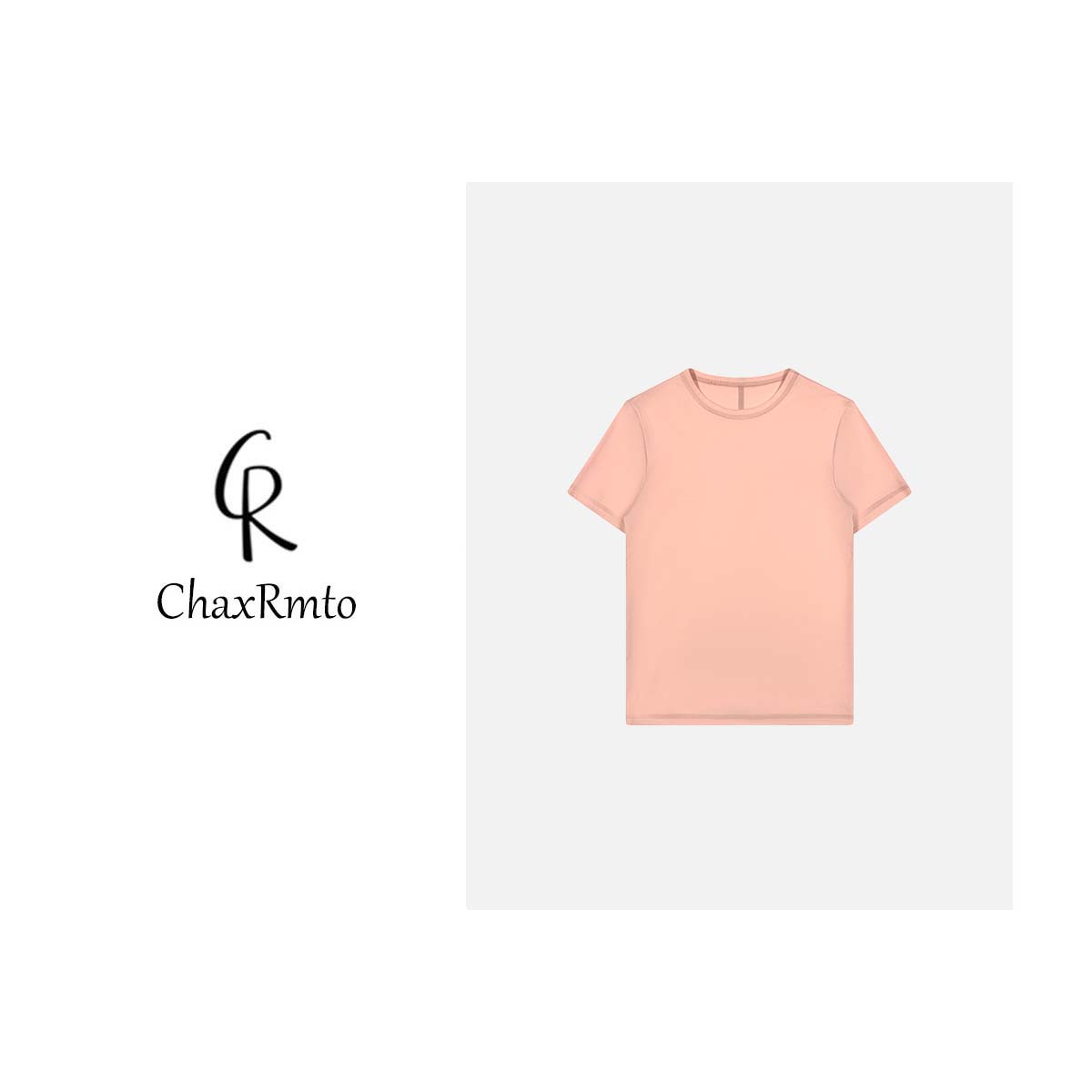 ChaxRmto 春季圆领内搭t恤百搭休闲宽松T恤正肩纯色上衣 SC1A0073