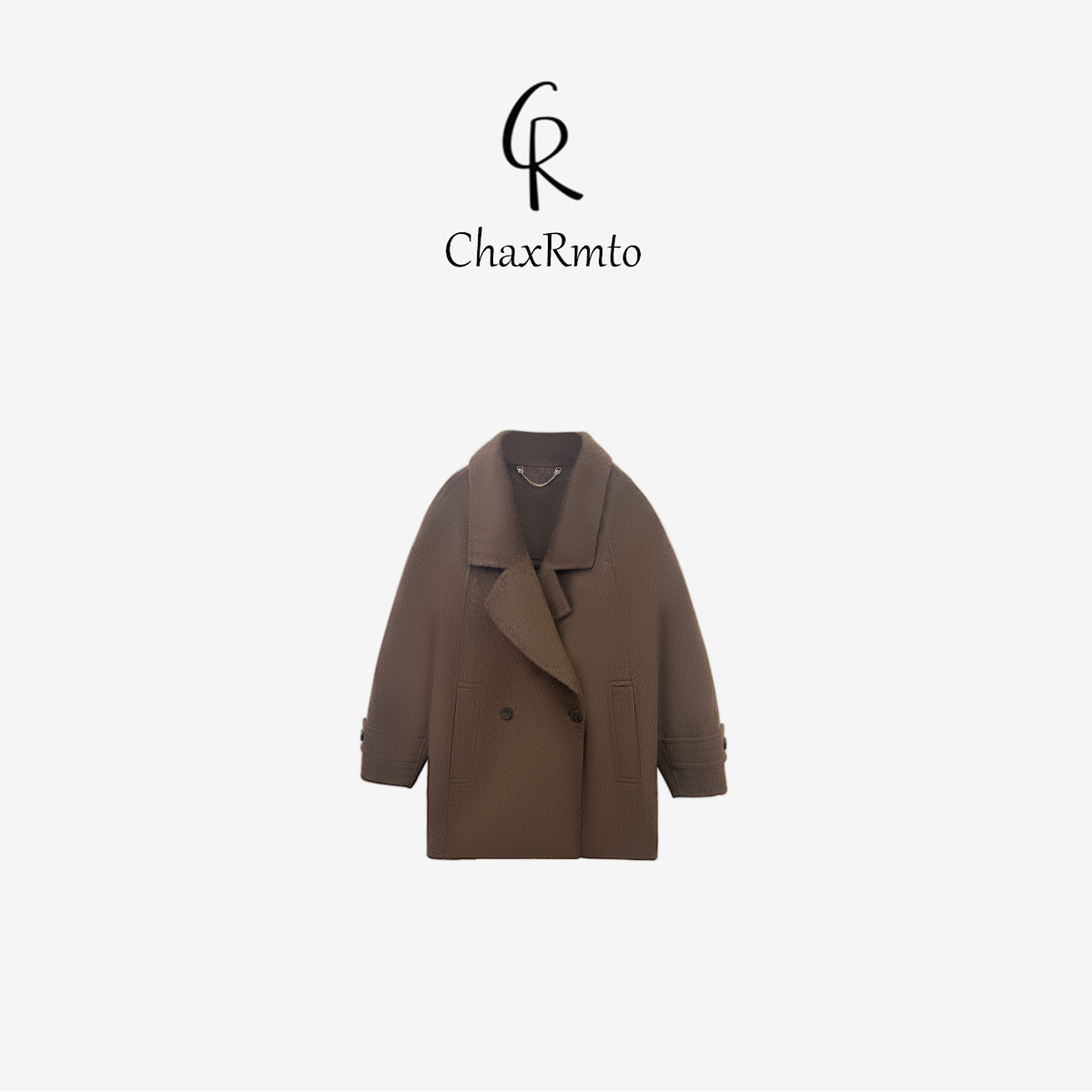 ChaxRmto 25秋冬高级感毛呢外套立领设计感长袖大衣 斯斯SC1C2977