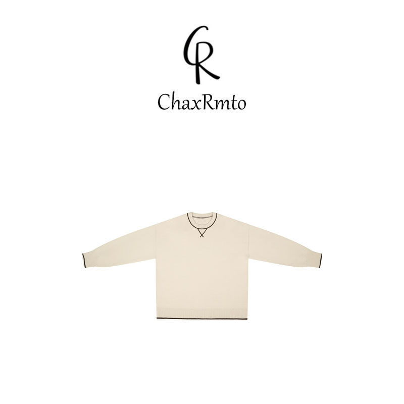 ChaxRmto 24年秋冬时尚小众明线装饰套头长袖针织 斯斯50106