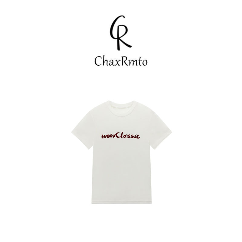ChaxRmto 2025春夏设计感字母T恤百搭圆领上衣  斯斯SC1C2397