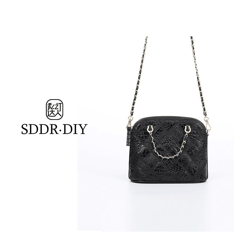 AI.BAGBURRY2024秋冬上新双11平替好物女士真皮百搭鳄鱼皮斜跨