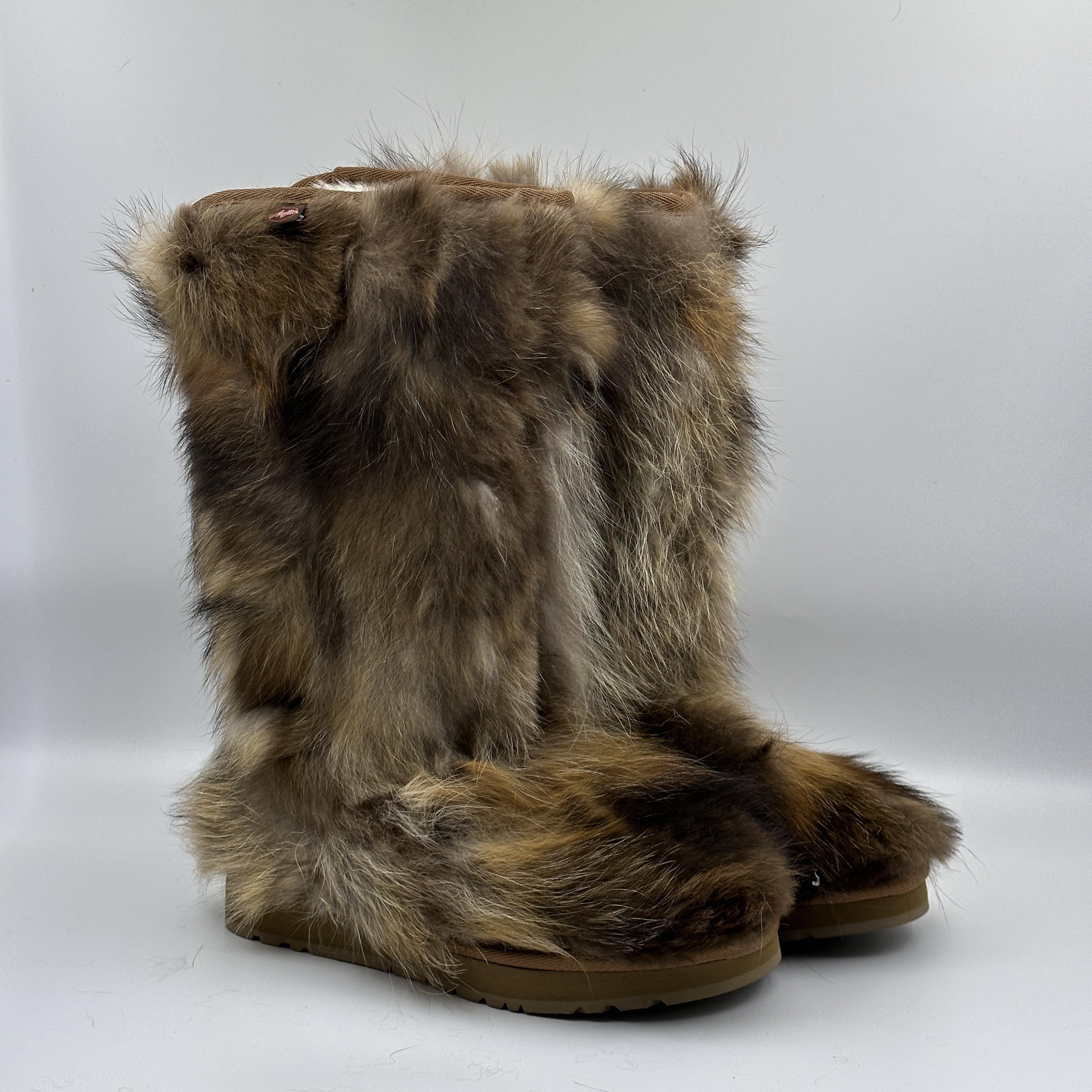 欧美 时尚狐狸毛靴子 加厚雪地靴 