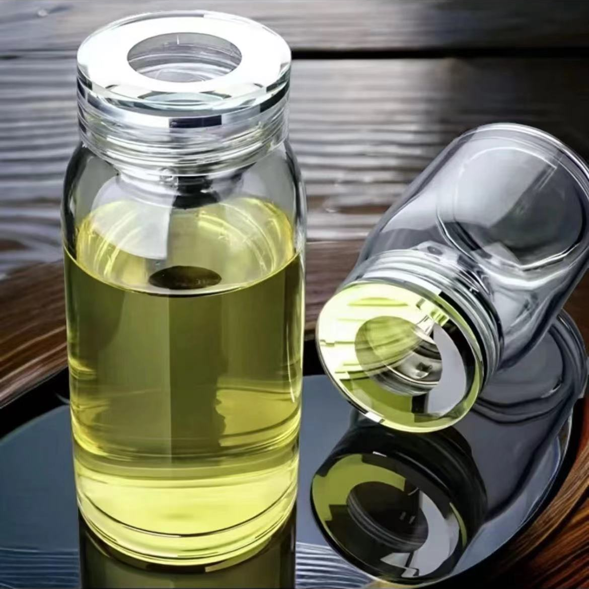 单层大容量耐热杯子便携车载水杯高硼硅玻璃杯男士男女士杯商务