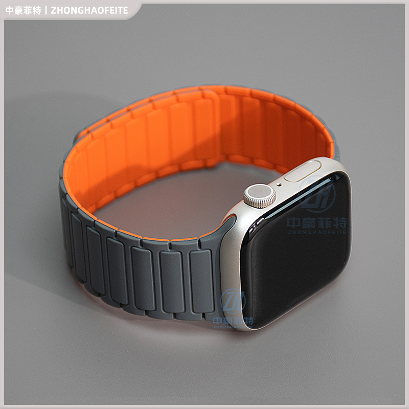 新款硅胶磁吸表带适用S11苹果手表iwatch10表带ultra运动表带S10