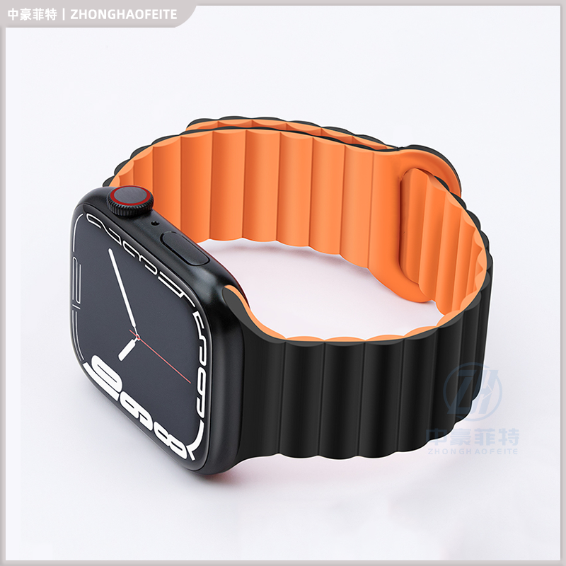 新款液态硅胶磁吸带适用苹果手表iwatch11表带 S11表带SE情侣46MM