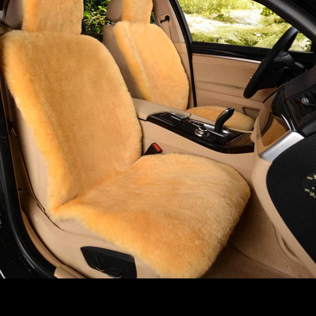 简约加厚长毛网红汽车羊皮坐垫冬连体垫腰靠背屁垫羊毛单靠背车载