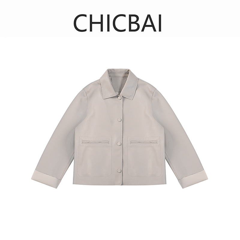 CHIC白 质感出众 柔软简约绵羊皮皮衣