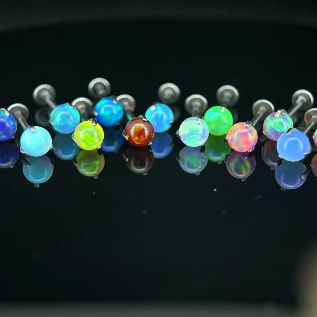 合金耳饰 3mm0.9牙 极光澳宝F136钛合金耳钉耳骨钉舌钉鼻钉唇钉